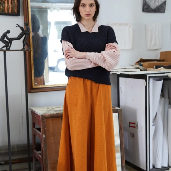 MISHA AND PUFF Cotton Twist Picnic Pant in Marigold Orange XL Handmade Iconic - Picture 1 of 16